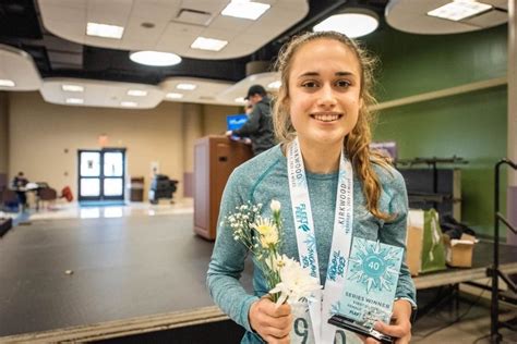 Junior Emily Sipp wins Fleet Feet Snowball Series.